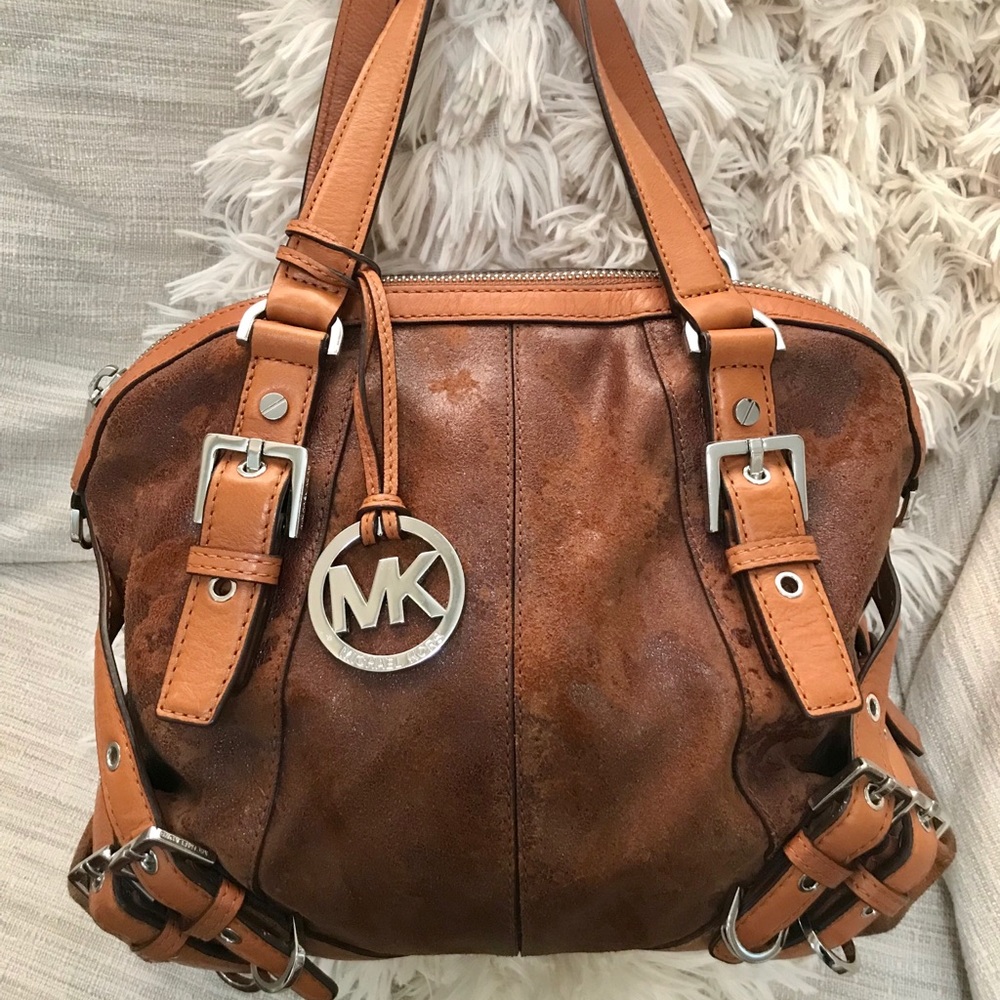 Michael Kors Milo Distressed Satchel